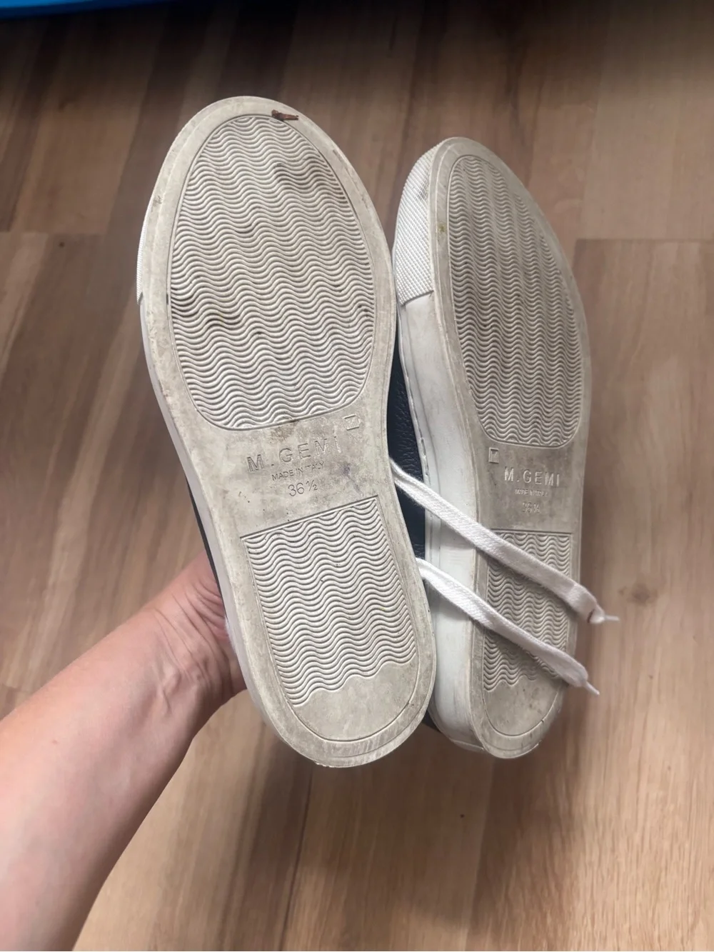 M. Gemi The Palestra Navy Blue Leather Sneakers Size 36.5/ 7